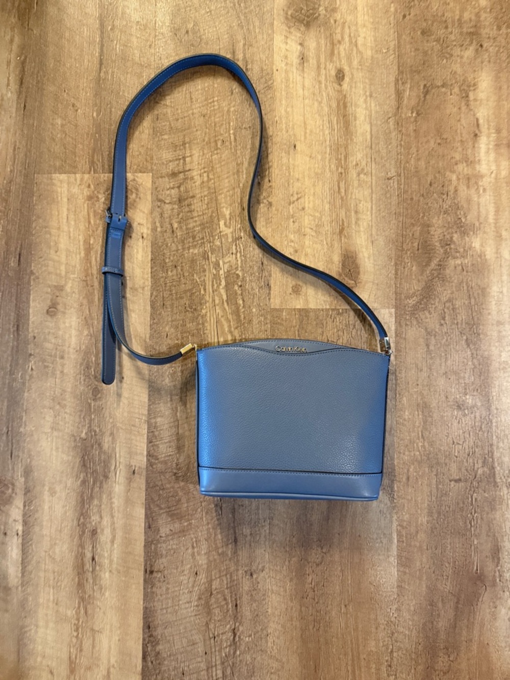 Blue Leather Crossbody Bag
